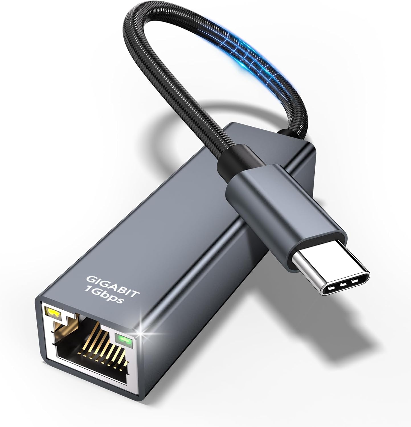 Usb-c-auf-ethernet-adapter, Gigabit-thunderbolt-auf-rj45-netzwerk, Usb-typ-c-ethernet-lan-kompatibel Mit Iphone 15 Pro Max, Macbook Pro Air Und Plus, Galaxy S23