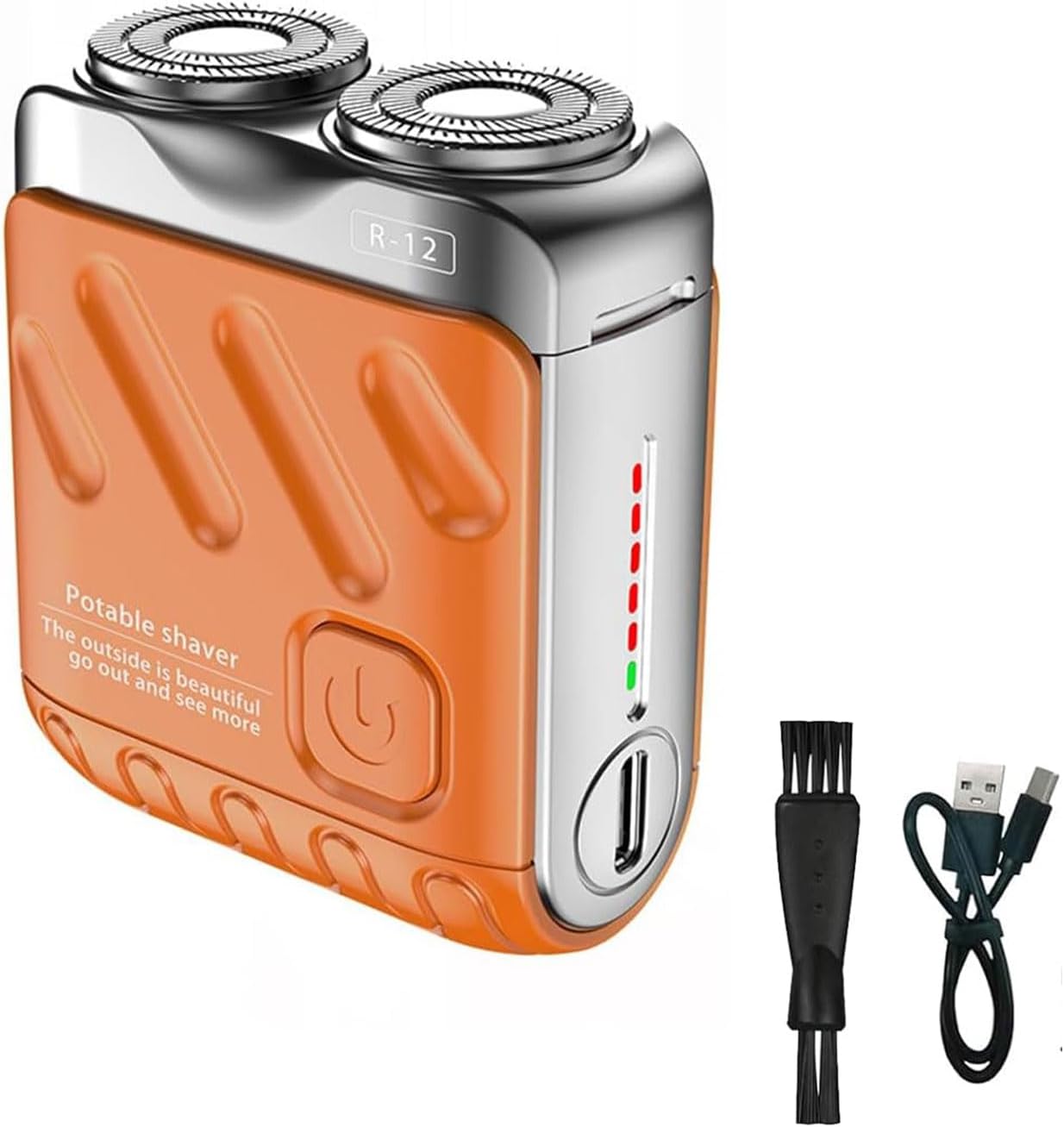2-teiliges Elektrisches Mini-schneidgerät, Um 360° Drehbar, Schwenkbar, Wasserdicht, Platzsparend, Für Den Täglichen Gebrauch Und Für Unterwegs (orange)