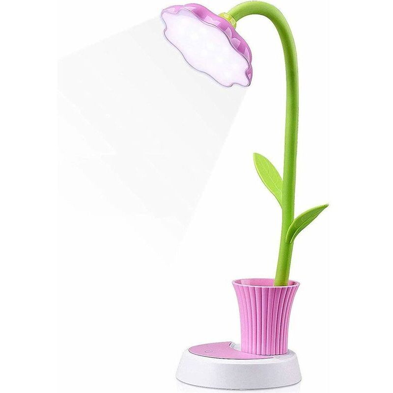 Kinderlampe, Kreative Wiederaufladbare Led-schreibtischlampe, Augenschutz, Tischlampe Mit Berührungssensor, Dimmbare Nachttischlampe Mit Stifthalter