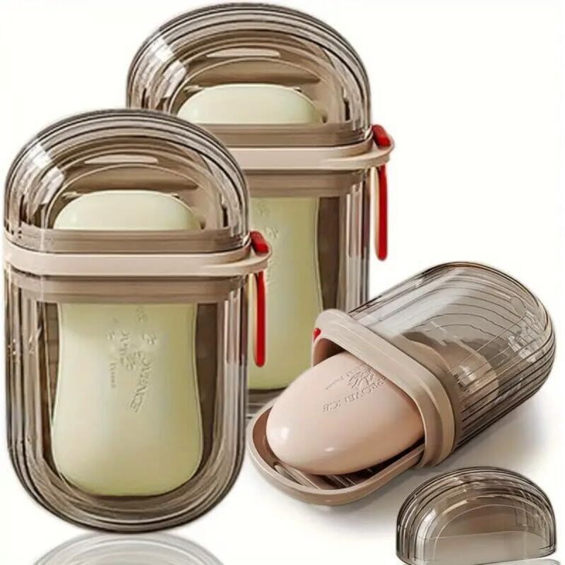 [niemals Verwendet] Tragbare Seifenschale Mit Deckel, Rosa, 3er-set, Ideal Für Reisen, Outdoor-aktivitäten, Camping Und Wandern.