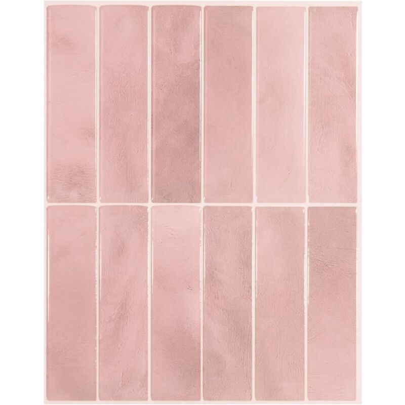 [niemals Verwendet] Selbstklebende Spritzschutzfliesen Für Küche Und Bad, Wandfliesenaufkleber, Rosa, 5er-pack, 29 X 22,86 Cm