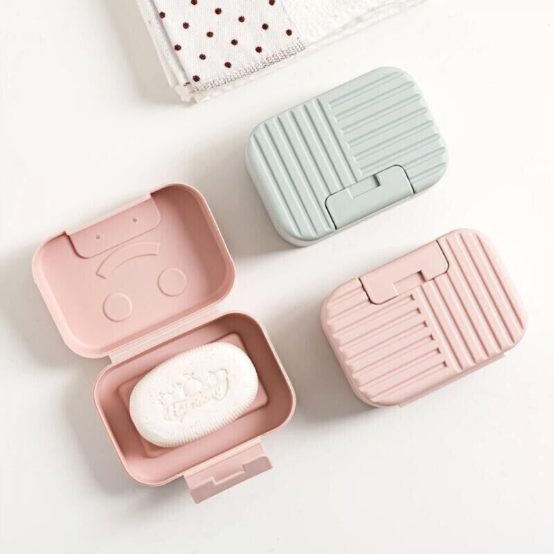 [niemals Verwendet] Set Mit 2 Reiseseifenschalen, Seifenboxen, Seifenbehältern, Perfekt Als Geschenk Und Für Reisen (grün Und Rosa)