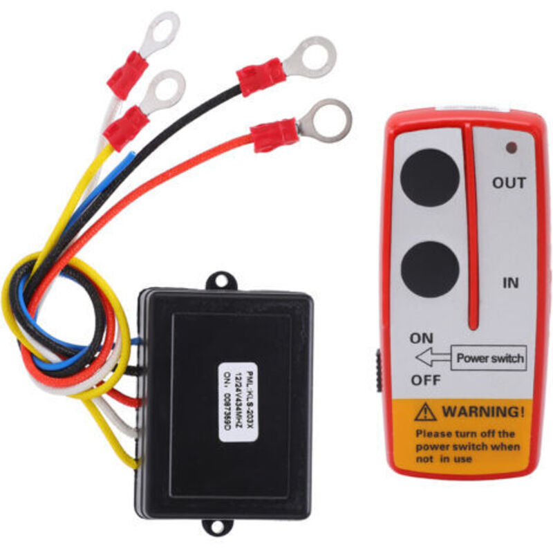 Kit De Commutateur De Télécommande Sans Fil De Treuil Universel Avec Récepteur 12v 24v Pour Camion Jeep Atv Suv Rouge
