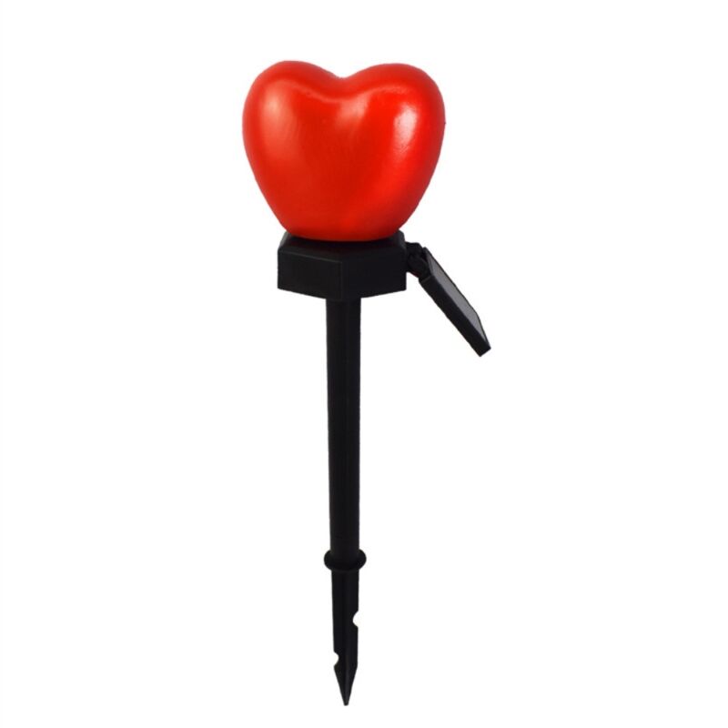 Lanterne Solaire De Jardin "coeur Rouge" Étanche Avec Contrôle Automatique