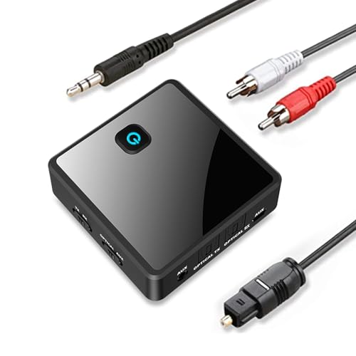 Bluetooth-sender/empfänger 2-in-1 Bluetooth 5.0 Audio-adapter Mit Geringer Latenz, Inklusive Toslink-glasfaserkabel, Rca- Und 3,5-mm-aux-anschluss Für Tv/pc/laptop (dual Link).