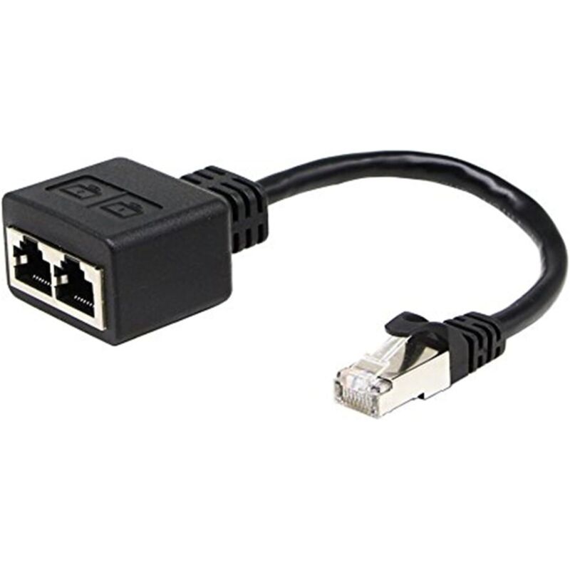 Rj45 1 Auf 2 Netzwerkadapter, Rj45 A Stecker/buchse Dual-adapter (15 Cm). Er Dient Zum Unabhängigen Umschalten Des Netzwerkverkehrs An Zwei Ports Die Beiden Ports Können Nicht Gleichzeitig Genutzt Wer