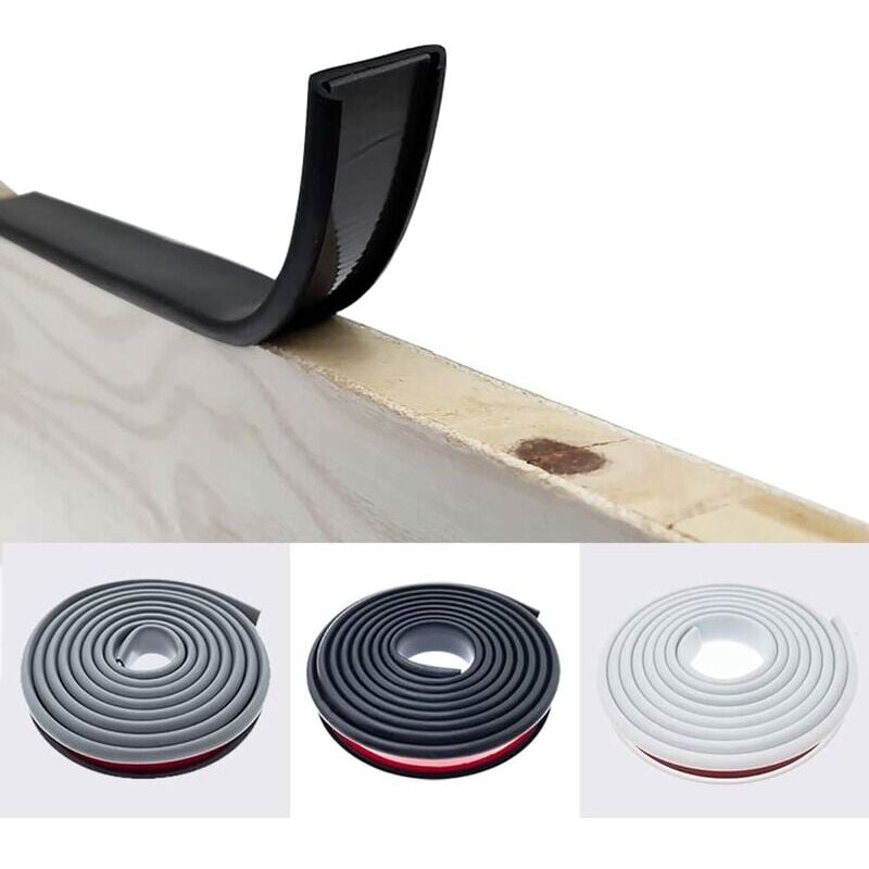 2 M Schwarze U-förmige 16-mm-klebekantenband, Bügelfreies Eichen-kantenband Für Arbeitsplatten, Weiche Tpe-gummi-kantenabdeckung Für Holzfurnier An Möbeln