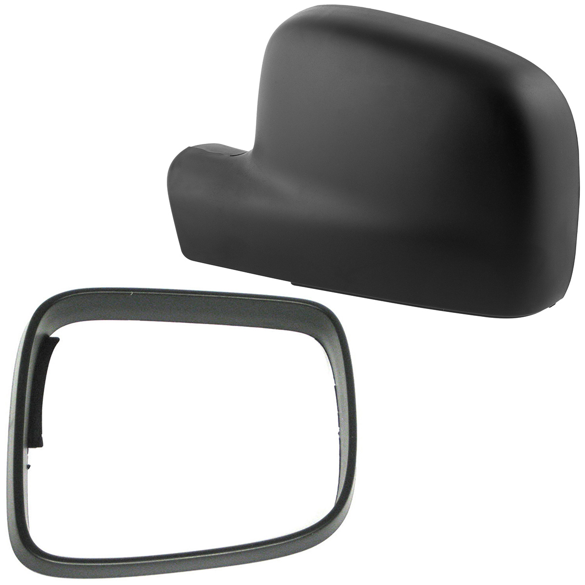 Vw T5 03-15 Außenspiegelgehäuse + Rahmen Schwarz Links 2-teilig