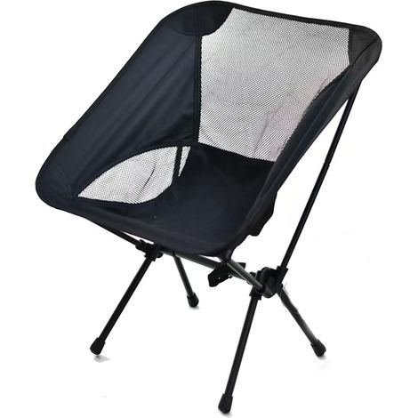 Schwarzer, Klappbarer Outdoor-stuhl, Klappbarer Campinghocker, Kompakter Stuhl Mit Tragbarem Sitz Und Tragetasche Für Outdoor-aktivitäten Und Reisen