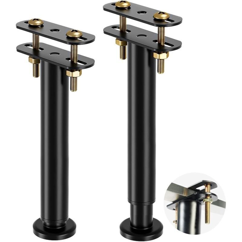 Bardusch - 2 Höhenverstellbare Bettbeine 25-42 Cm, Stützen Für Bettgitter, Mittelstützbeine Aus Metall Für Bettgestelle, Füllfüße Für Bett, Sofa, Kleiderschrank Usw.