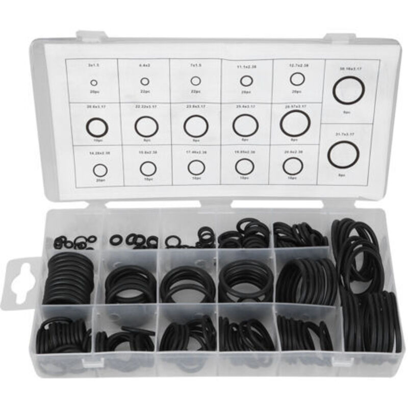 222 Pcs En Caoutchouc O Ring Set D'Étanchéité Assort Set Kit O-ring Rondelle Assortiment Kit Pour Automobile Ingénierie Machines Hydraulique Plomberie Rondelle Joint