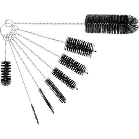 Flaschenbürste, 8er-set Nylon-reinigungsbürsten Für Strohhalme Und Schläuche, Für Flaschen Mit Schmalem Hals, Babyflaschen, Gläser Und Teekannenausgüsse (schwarz)