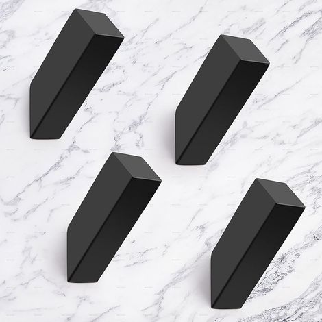 Matte Schwarze Handtuchhaken, Moderne Handtuchhaken Aus Edelstahl Sus 304, Robust, Wasserdicht, Geeignet Für Badezimmer, Schlafzimmer, Eingangsbereiche, Schränke, Waschküchen, Garagen, Wandmontage, 4e