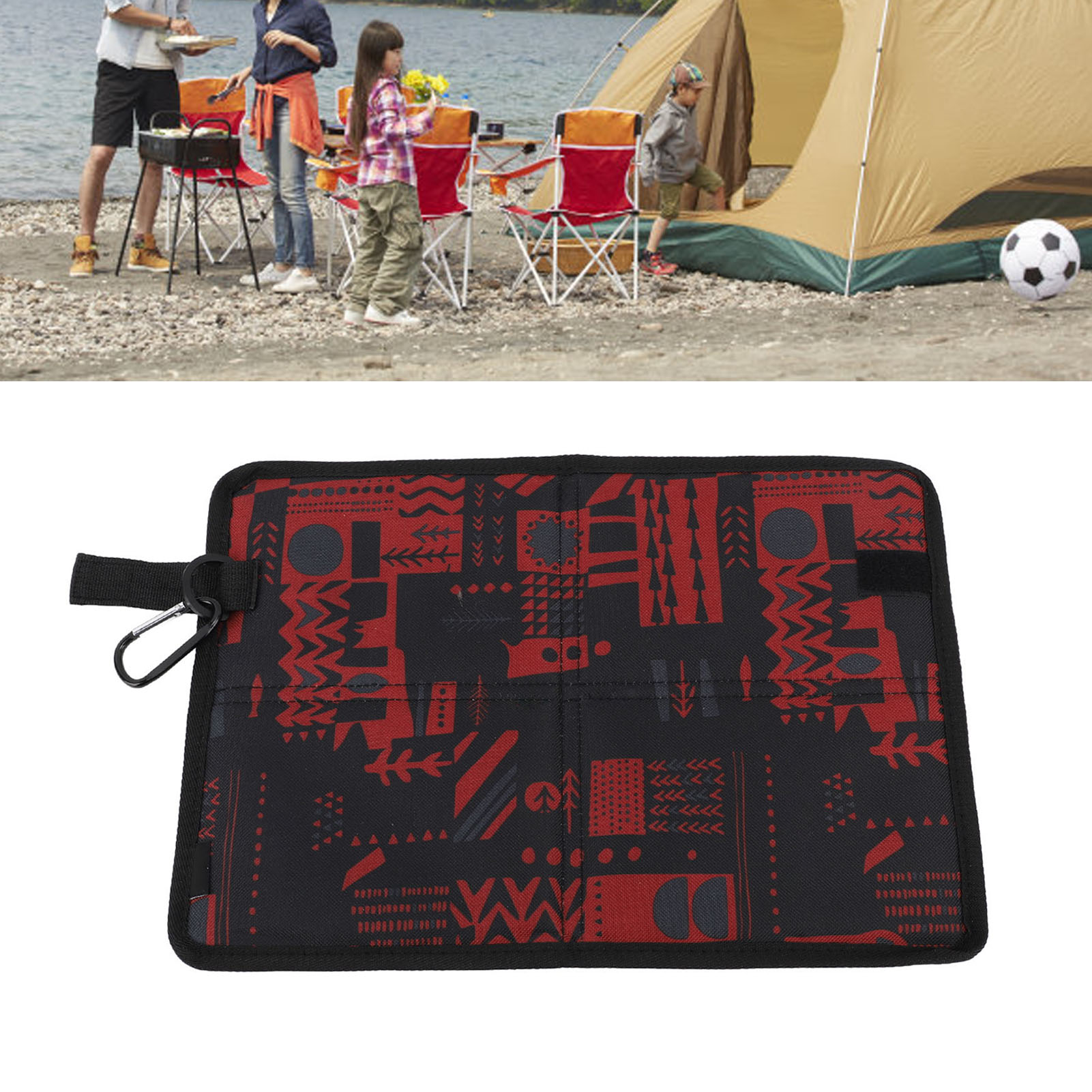 Wasserdichtes Und Leichtes Faltbares Camping-sitzkissen Für Outdoor-aktivitäten, Picknicks Und Rucksackreisen, Aus Schwarzem Oxford-gewebe, Maße 35,5 X 25,5 Cm.