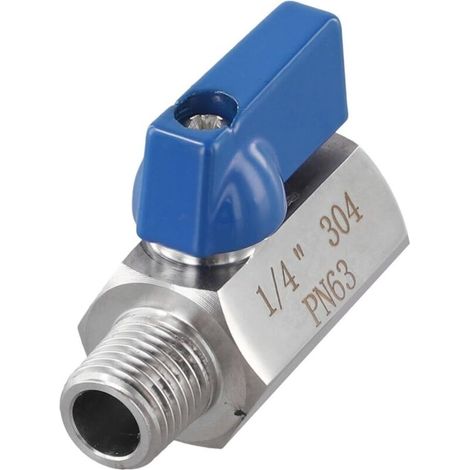 Hochleistungs-mini-kugelhahn Aus Edelstahl 304, Geeignet Für Anwendungen Mit Normalem Druck Und Ausgestattet Mit Einem Vierteldrehschalter (1/4").
