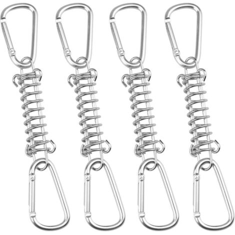 Sonnenschutz-federbefestigungsring – Zubehör Aus Edelstahl Mit 4 Befestigungsfedern Und 8 Karabinerhaken, 4 Stück.