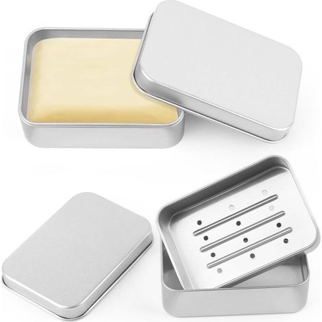 Zweiteilige Seifenschale Aus Aluminium Mit Herausnehmbarem Abtropfeinsatz, Praktisch Für Reisen, Wasserdicht, Für Zuhause Oder Unterwegs, Geeignet Für Alle Seifenarten.