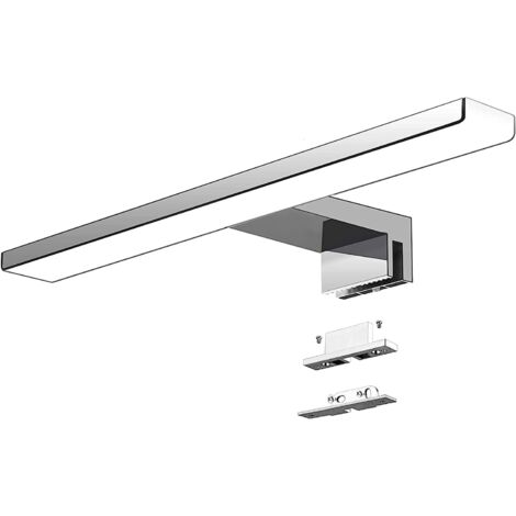 Led-badezimmerspiegelleuchte, 40 Cm, 7 W, 820 Lm, 230 V, Kaltweiß (6000 K), Ip44, Schutzklasse Ii, Schlanke Badezimmerspiegelleuchte, Mit Klemme Zur Befestigung Am Spiegel / Unter Dem Schrank / An Der
