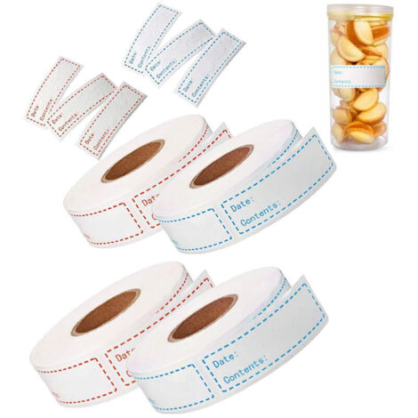 4 Rollen Mit Je 500 Etiketten Für Marmelade, Gefrierschränke, Glas, Flaschen, Einmachgläser, Vorratsbehälter, Lebensmittelbehälter Und Geschenkverpackungen.