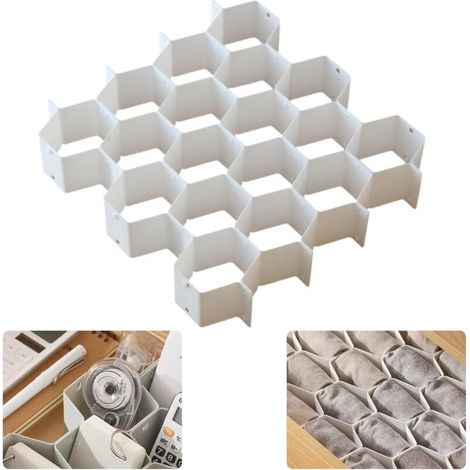 Set Mit 8 Wabenförmigen Schubladeneinsätzen Für Unterwäsche, Verstellbar Für Socken, Schmuck, Gürtel, Krawatten, Kleidung, Make-up Und Bürobedarf (weiß)