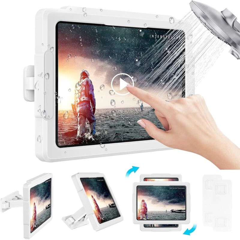 Dusch-tablet-halterung, Wasserdichte Handyhalterung, 360°-drehung, Antibeschlag, Hohe Empfindlichkeit, Hd, Wandmontage, Kompatibel Mit Allen Geräten Bis Zu 11 Zoll.