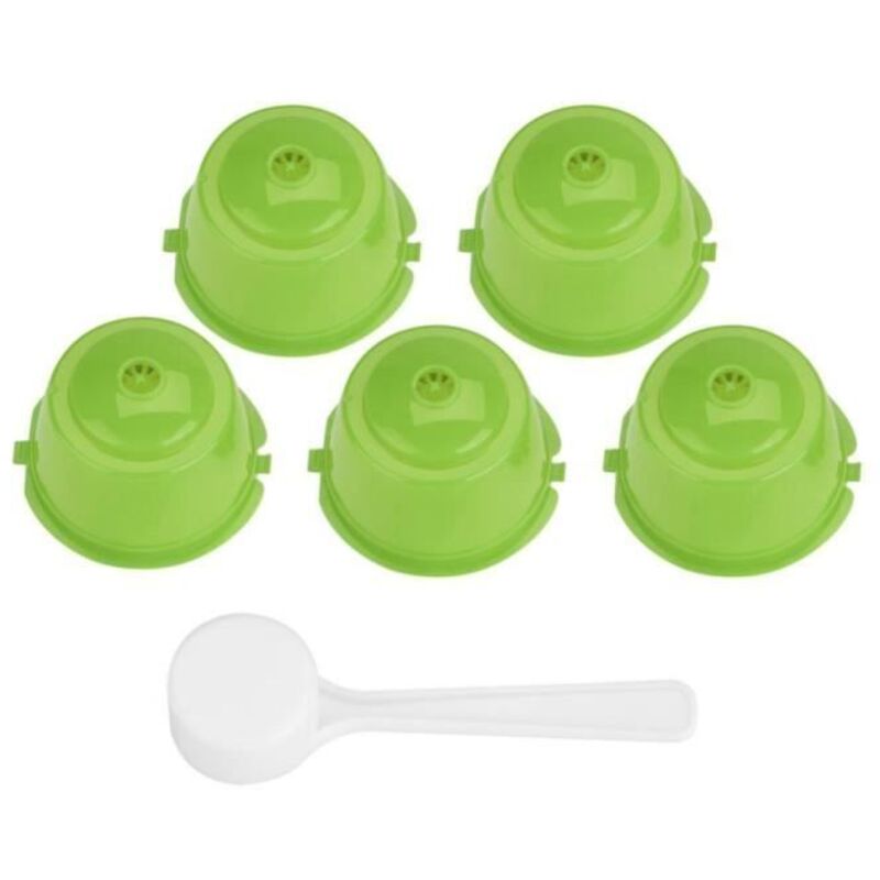 Taille Jaune Capsules Rechargeables Réutilisables, 5 Pièces, Dosettes Pour Nescafé Dolce Gusto, Machine Nespresso, Dosette De Café