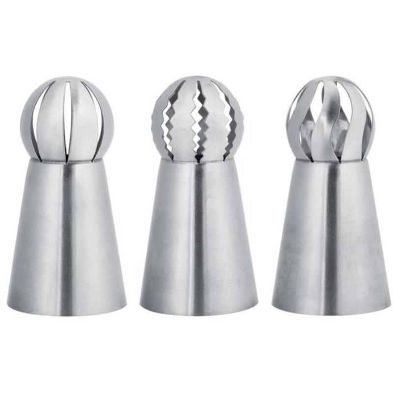 3pcs Douilles Pâtisserie En Acier Inox Pour Décoration Gâteau Outil De Cuisson Coupler Seringue Ensemble De Buse