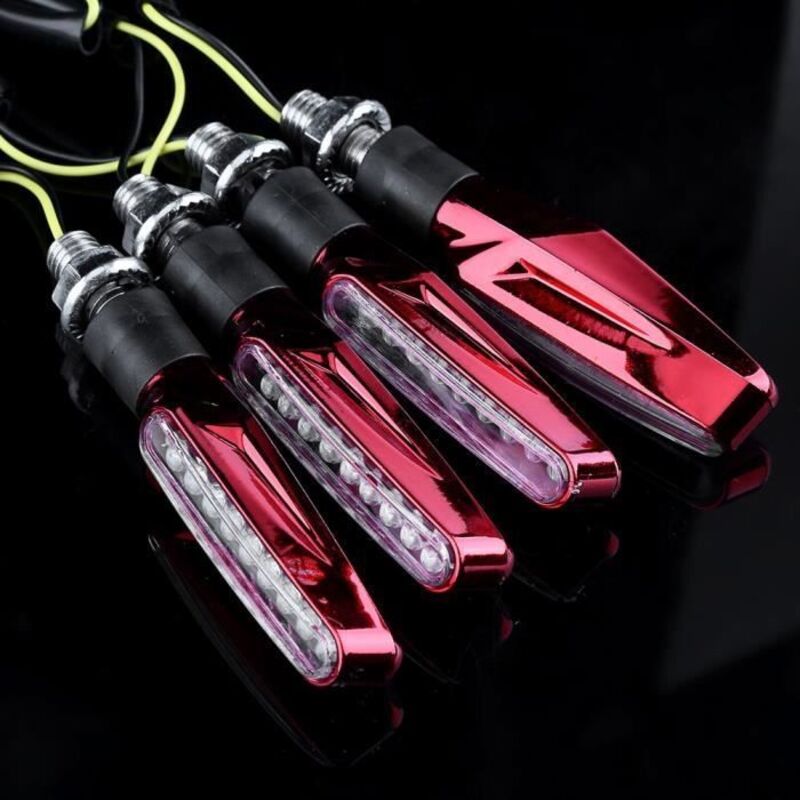 4x Moto Universel 9 Led Clignotant Indicateur Lumière Clignotant Lampe Ambre Lumière Rouge