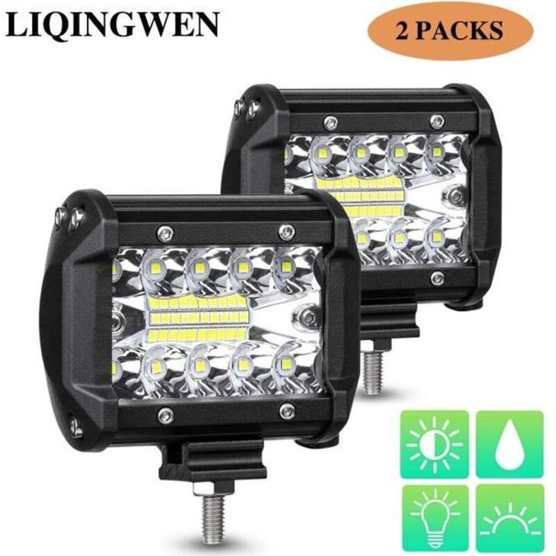 12v 60w Phare De Travail, Longue Portee Led, Phare Led Moto, Phare De Travail Voiture, Bar Led Voiture, Feux De Travail