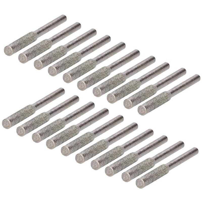Affûteur De Tronçonneuse Diamant 20 Pièces,affûteuse Bavure Pierre À Aiguiser Pour Scie À Chaîne Tronçonneuses 4.0mm (argent)