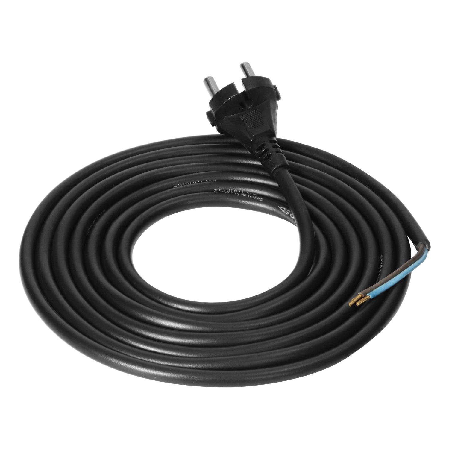 Stromkabel H05rr-f 2×1, 5 Mm 3 M - Schwarz - Gummischutz - Hohe Flexibilität - Ip20 Schutz