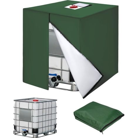 1000-liter-ibc-tankabdeckung, 210d-wassertankdeckel, Uv-beständige Tankabdeckung, Ibc-tank-schutzhülle Mit Reißverschluss, 120 X 100 X 116 Cm (grün)