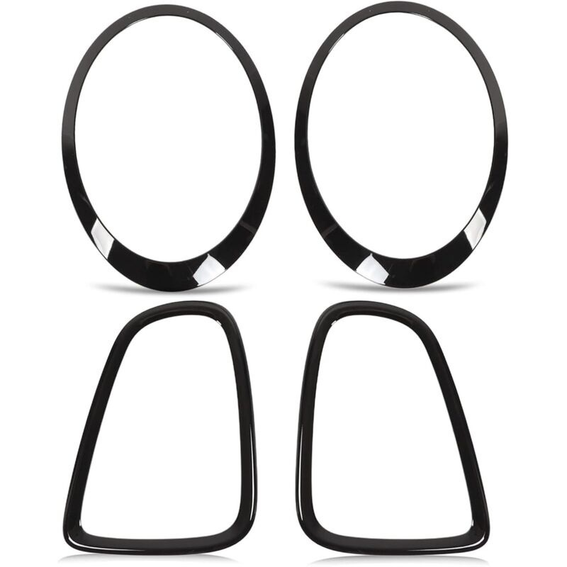 Frontscheinwerfer Und 2 Rückscheinwerfer, Schutzblenden Für Rücklichtrahmen, Glänzend Schwarz, Ersatzteil Für Mini R56 R57 R58 R59 S Jcw 2007-2015