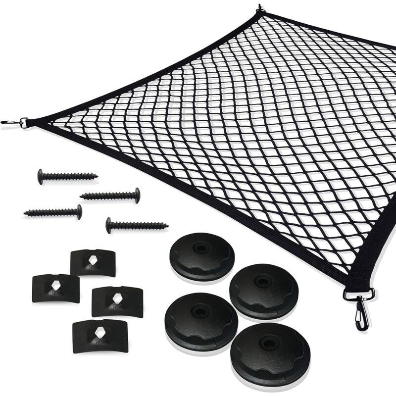 Gepäcknetz Fürs Auto, Elastisches Nylon-kofferraumnetz 110 X 60 Cm, Schutznetz, Multifunktionales Trennnetz Zur Kofferraumaufbewahrung