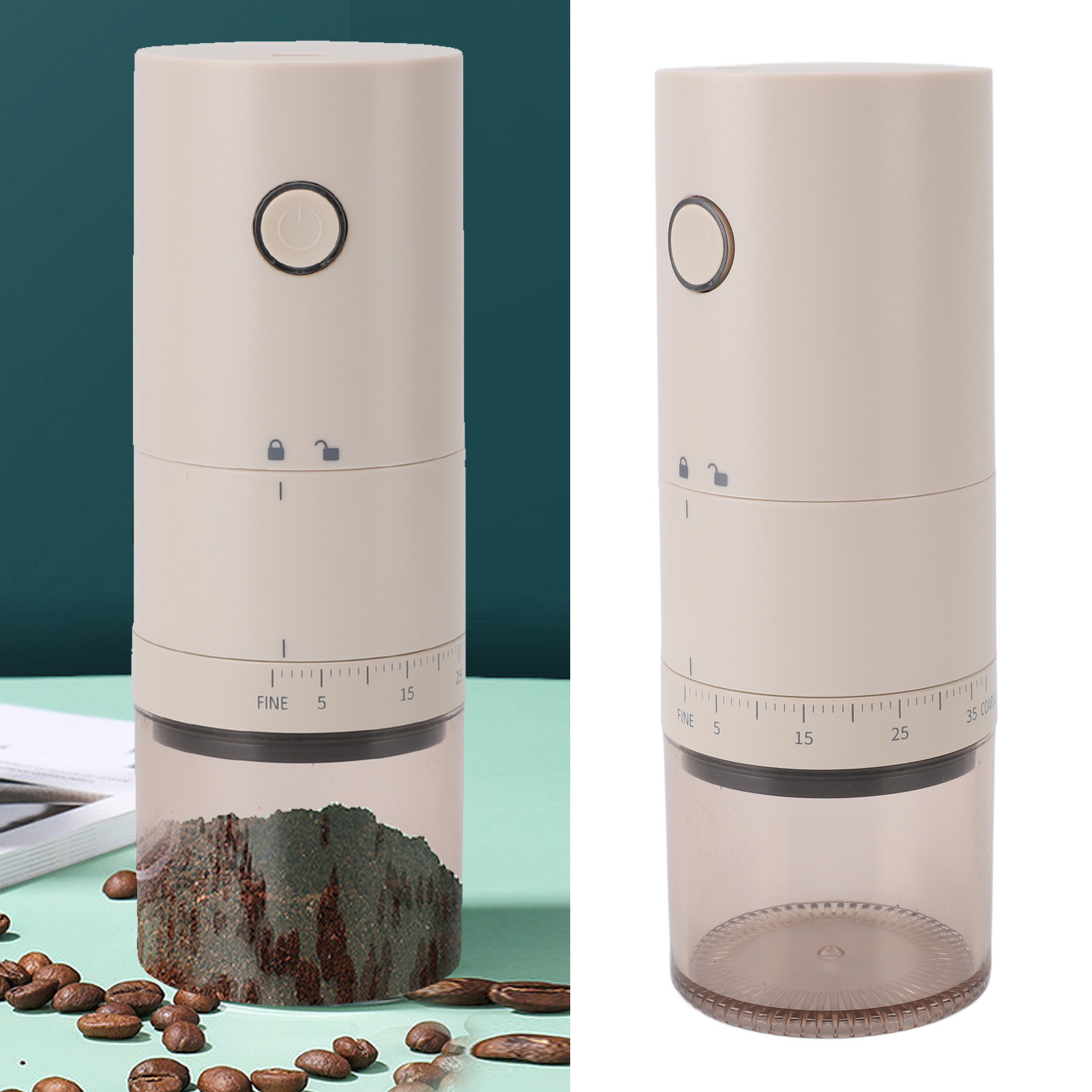 [elektrische Kaffeemühle] Elektrische Kaffeemühle Mit Mahlwerk Aus Abs Und Edelstahl, 38 Mahlgradeinstellungen, Usb-aufladbar, Tragbar, Für Filterkaffee Zu Hause