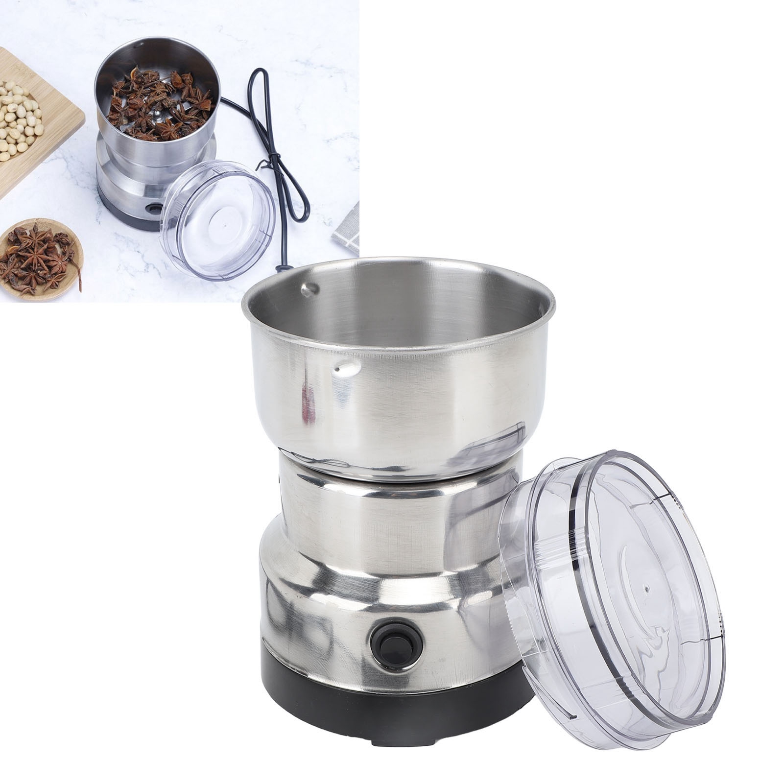 Tragbare Elektrische Kaffeemühle Aus Edelstahl Mit 85 G Fassungsvermögen – Mühle Für Getreide Und Gewürze
