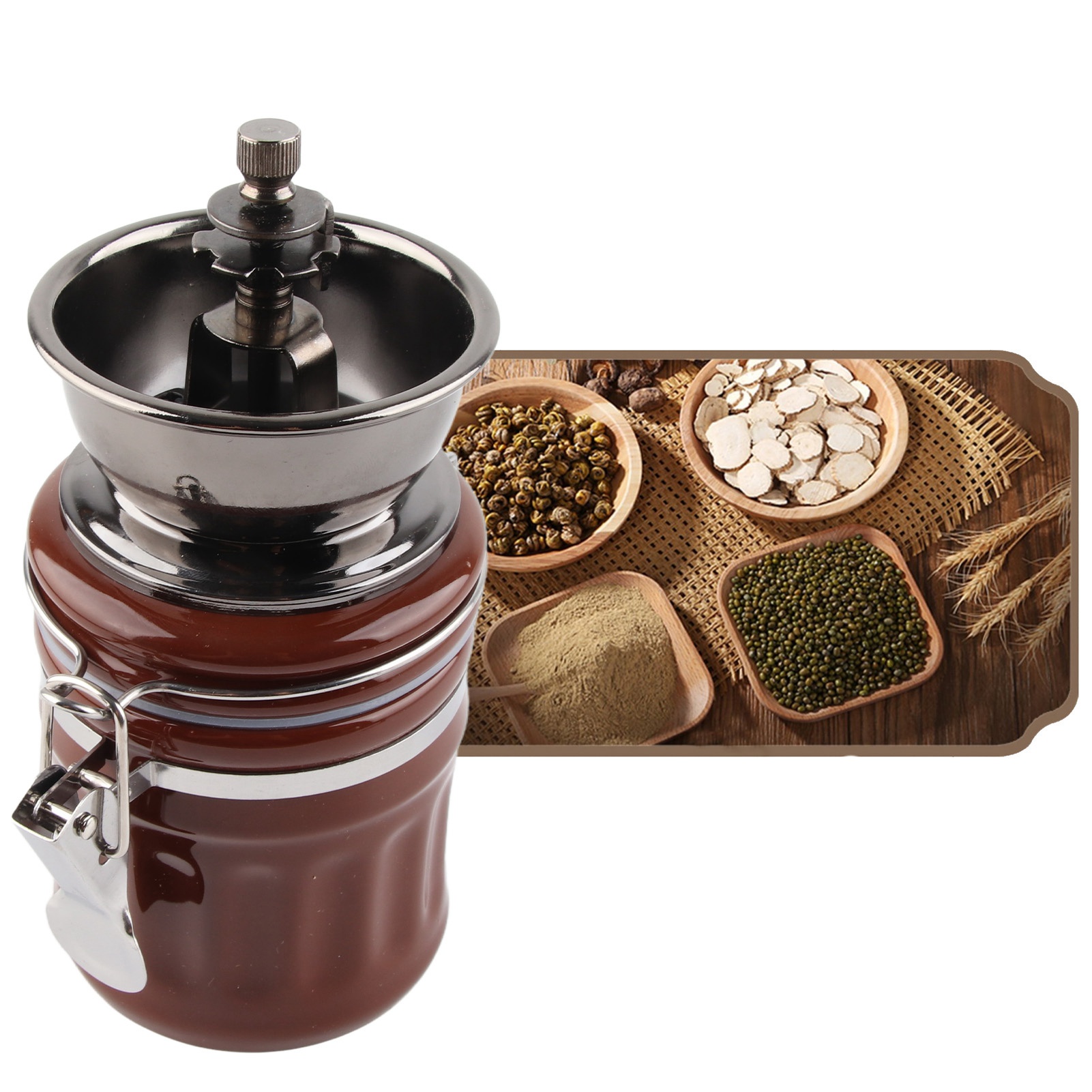Multifunktionale Manuelle Kaffeemühle Im Europäischen Stil Mit Keramikmahlwerk Für Kaffeeliebhaber – 650 G Fassungsvermögen, 150 G Herausnehmbares Mahlgut