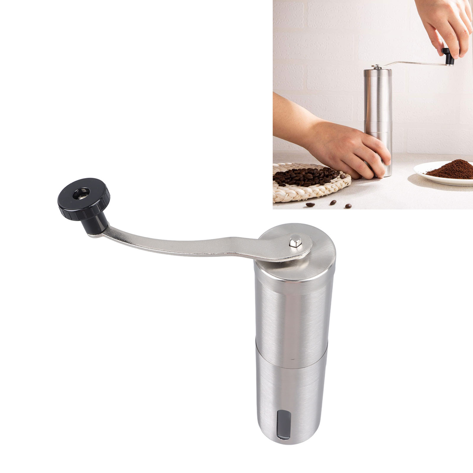 Robuste, Manuelle Kaffeemühle Aus Edelstahl, Einstellbarer Mahlgrad Und Versiegeltes Design Für Zuhause, Camping Und Reisen, 280 G