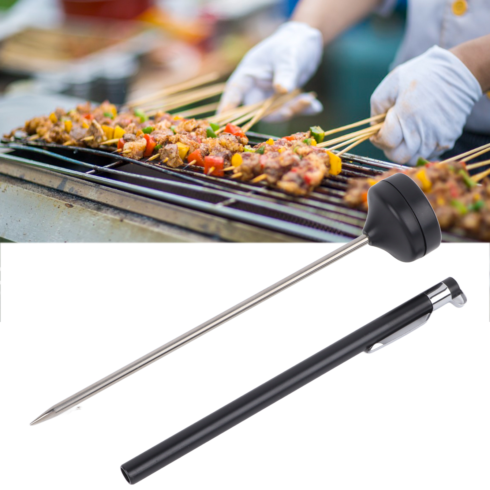 Digitales Lebensmittelthermometer Mit Sonde – Hochpräzises Küchenthermometer Für Den Grill Mit Schutzfunktion Und Ag10-batterie (-50℃ Bis +300℃ / -58℉ Bis +572℉)