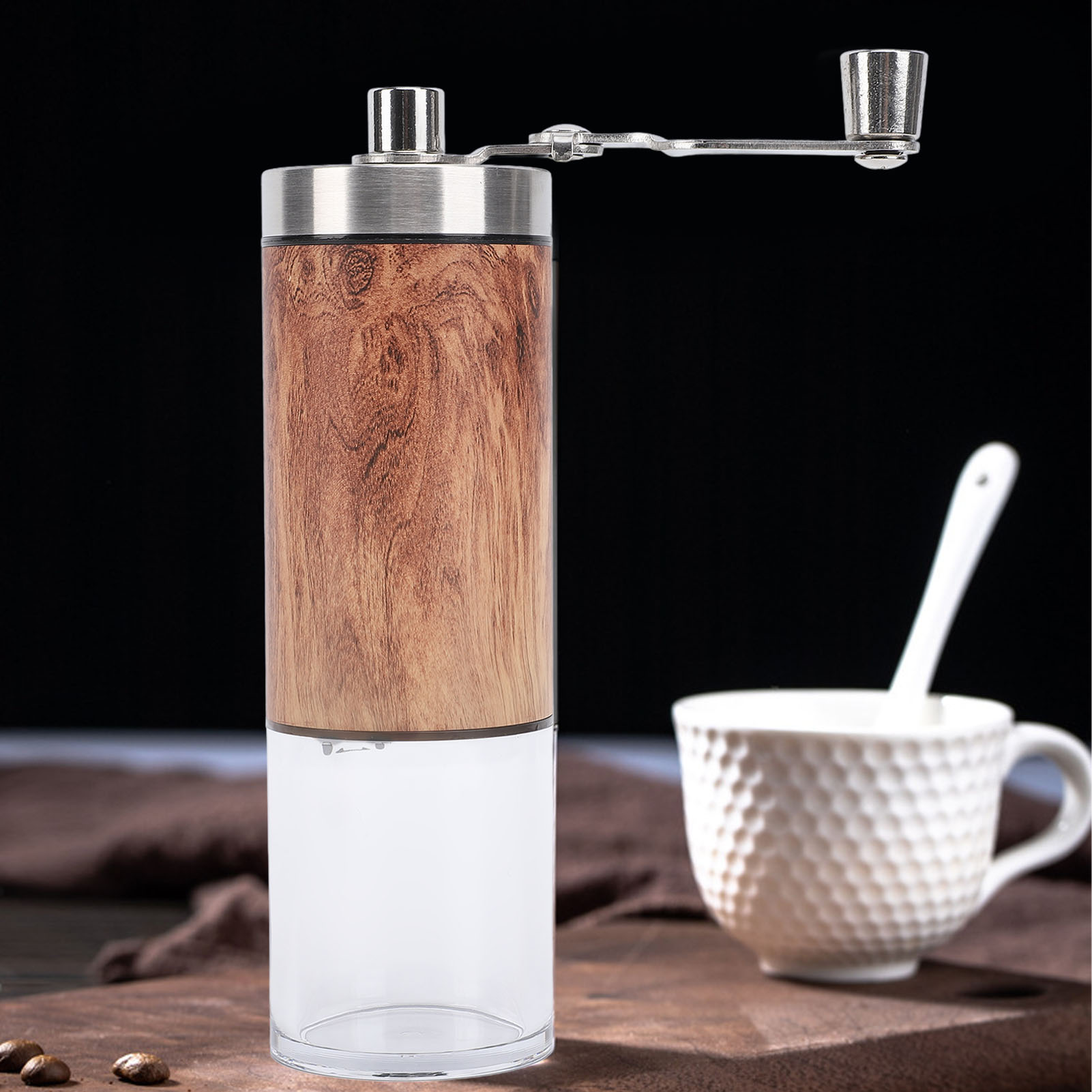 Vintage-handkaffeemühle – Manuelle Bohnenmühle Mit Keramikmahlwerk Für Kaffee – Kompakt Und Tragbar Für Zuhause, Camping Und Reisen