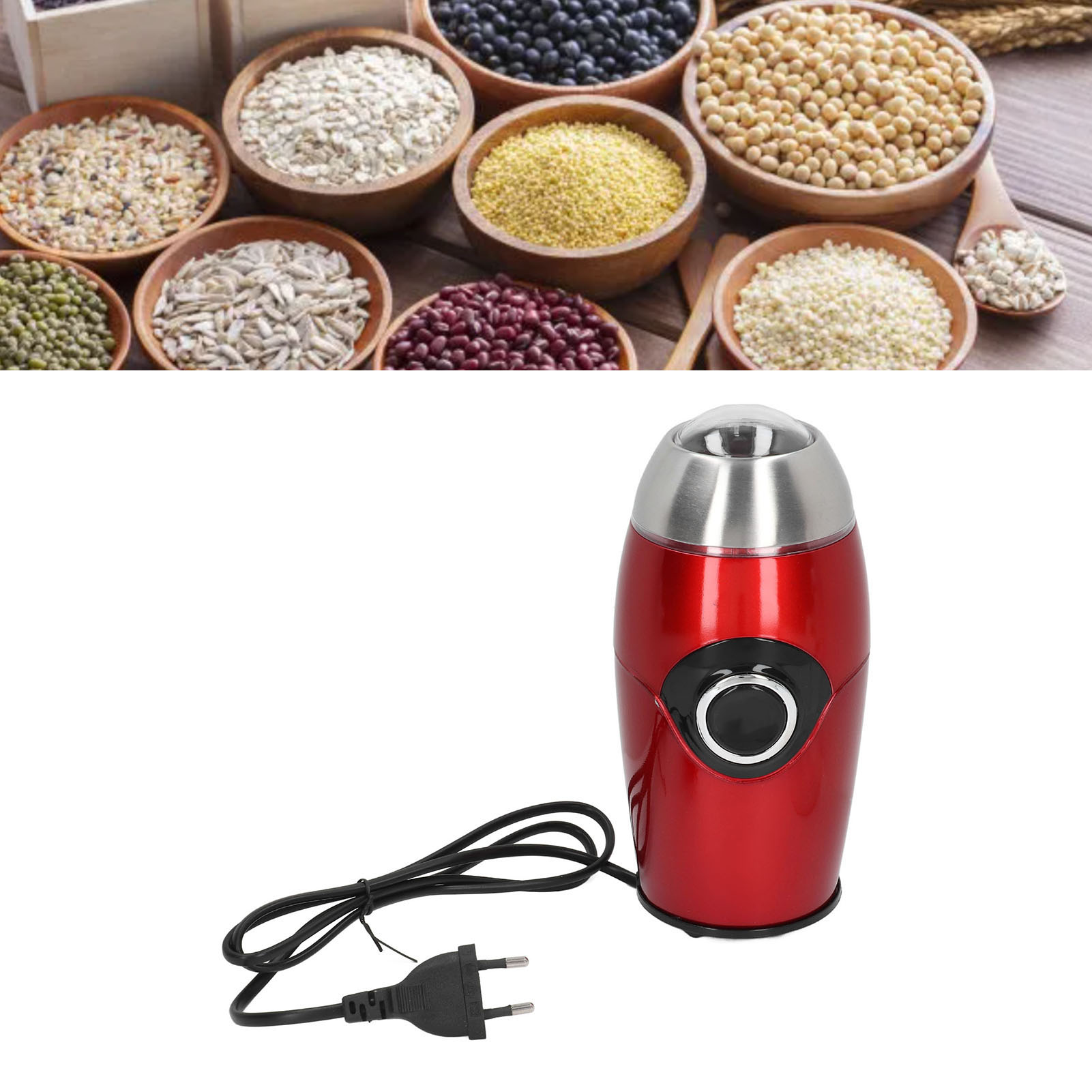 Elektrische Kaffeemühle, Multifunktionale Mühle Für Bohnen, Kräuter Und Gewürze Mit Edelstahlklinge Und Spülmaschinenfestem Mahlbehälter