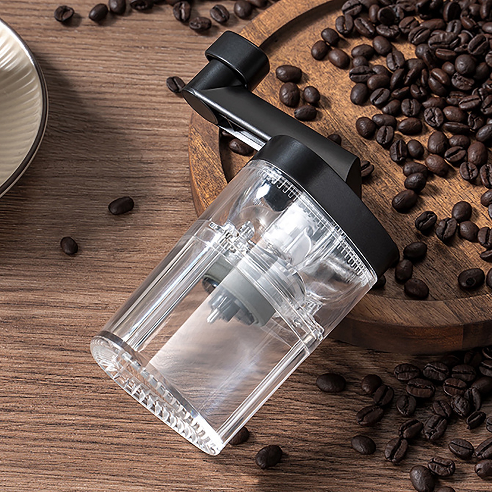 Tragbare, Manuelle Kaffeemühle Mit Keramikmahlwerk Und Einstellbarer Mahlgradeinstellung, Abs, Ideales Fassungsvermögen Für Unterwegs