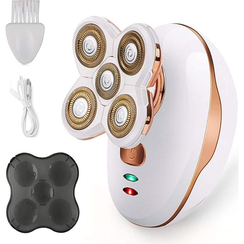 Elektrischer Damenrasierer – Wasserdicht, Schmerzfreier Bikinitrimmer, Haarentfernung Für Beine, Gesicht, Körper, Lippen, Arme, Achseln (gold-weiß)