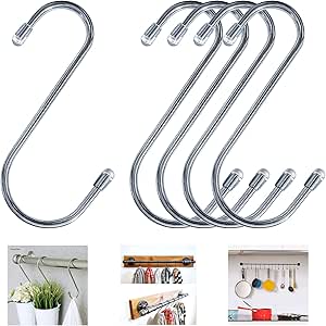 Packung Mit 12 S-förmigen Aufhängungshaken - 9 Cm - Widerstandsfähig Für Küche, Badezimmer, Schlafzimmer Und Büro - Silber