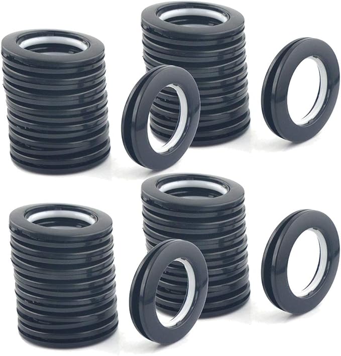 32 Stück Aufsteckbare Vorhangösen, Innendurchmesser 1-9/16 Zoll (40 Mm), Römische Duschvorhangringe, Vorhangösen-set, Flügeltüllen-werkzeug-zubehör (schwarz)