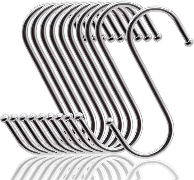 S-haken (20 Stück), Multifunktionale Metallhaken Für Küche, Badezimmer, Schlafzimmer, Büro, Garten (silber) (mittel)