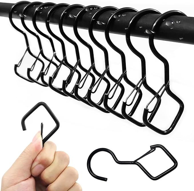 10 Stück S-haken, Metall-s-haken, S-haken Mit Sicherheitsschlaufe, Für Küche, Badezimmer, Schlafzimmer Und Büro, Zum Aufhängen Von Tassen, Kleidung, Töpfen Und Schüsseln (schwarz).