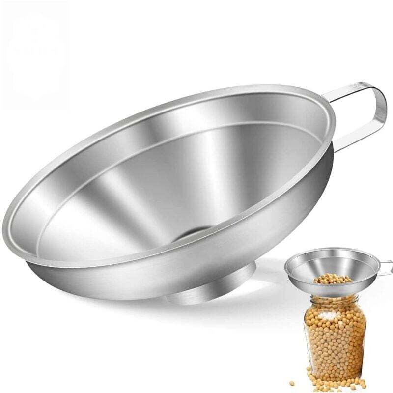 Küchen- Und Marmeladentrichter Aus Edelstahl Mit Griff, Ideal Zum Verarbeiten Von Gewürzen, Flüssigkeiten Usw.