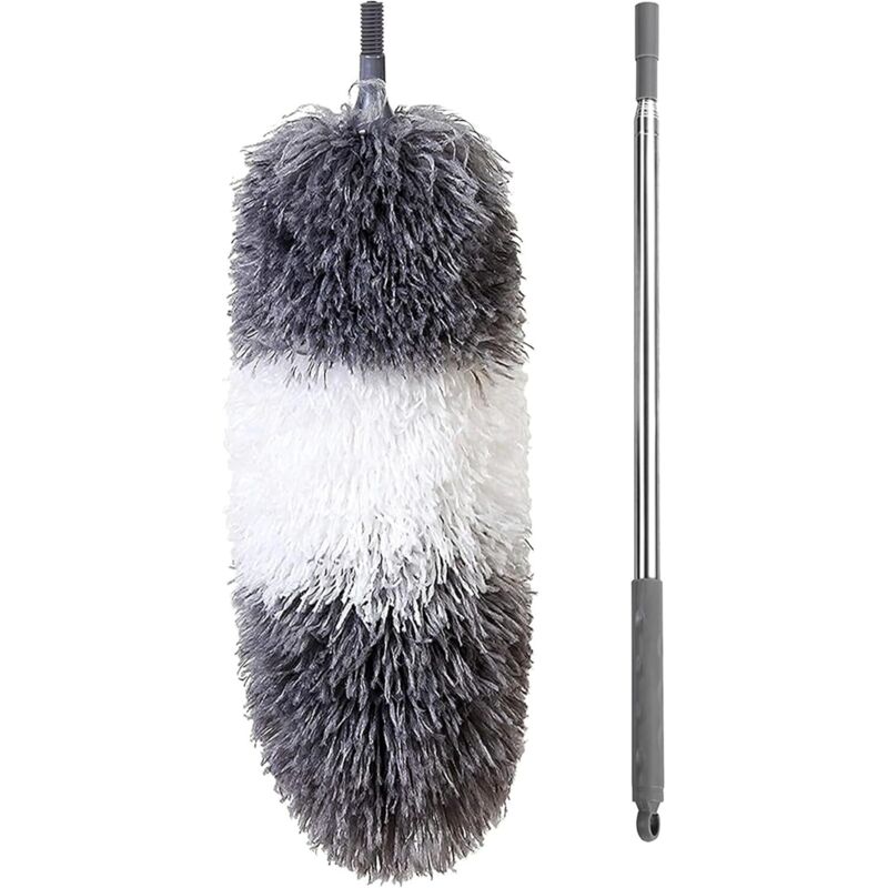 Mikrofaser-staubwedel Mit Ausziehbarem Griff, 254 Cm Langer Teleskopstiel Zur Reinigung, Klappbarer Kopf, Strapazierfähige Schutzhülle