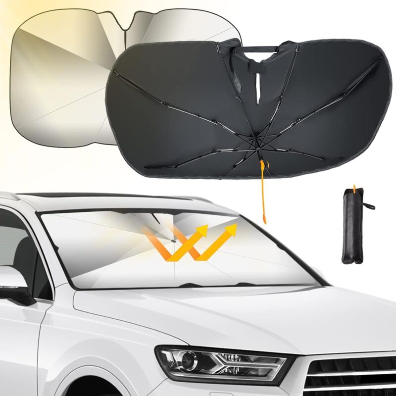 Sonnenschutz Für Die Windschutzscheibe, Faltbarer Sonnenschutz Für Die Windschutzscheibe Mit 360° Verstellbarer, Flexibler Stange, Pa